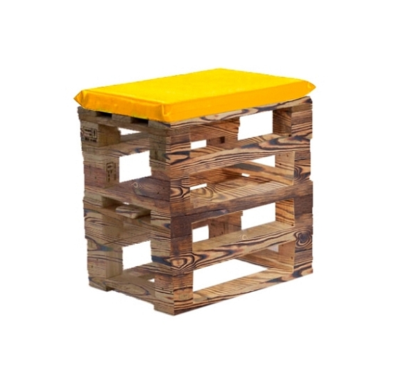 Обожжённый пуфик из паллет рис 2