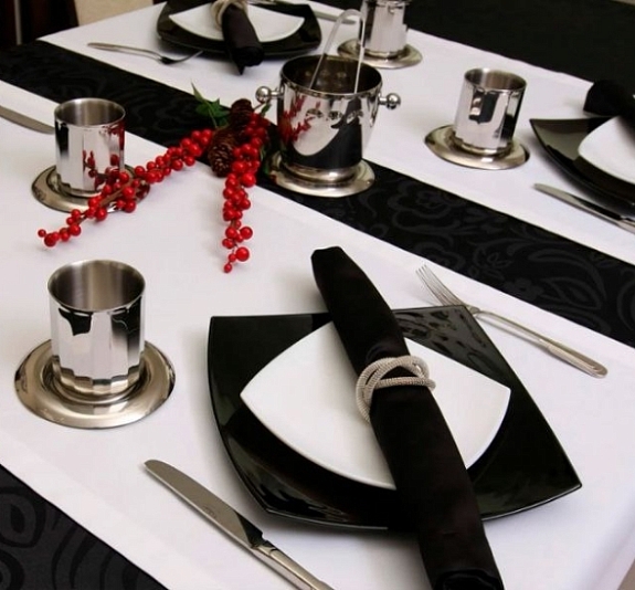 Салфетка чёрная «Жаккард» 45х45 рис 1