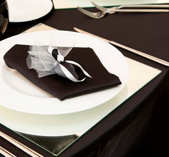 Скатерть круглая 3м чёрная «Сатен Испания» рис 2