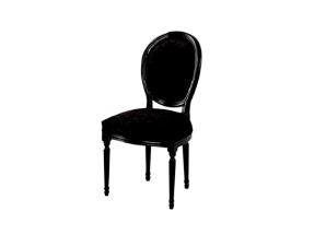 Стул Louis чёрного цвета с подушками из чёрного бархата