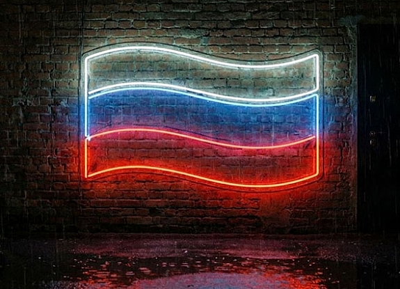 Неоновая вывеска «Флаги стран» в аренду