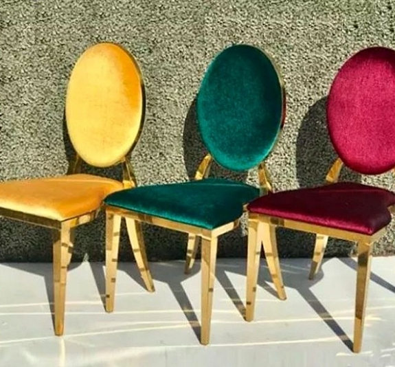 Стул Laval Gold с обивкой из зелёного бархата рис 1