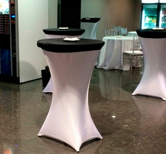 Стрейч наперон «Шапочка» для коктейльного стола черный рис 1