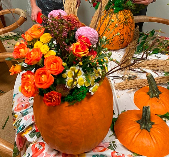 Букет в тыкве рис 5