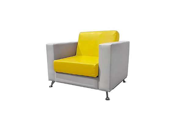 Кресло Cube желто-белое