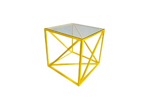 Журнальный стол Loft со стеклом жёлтый