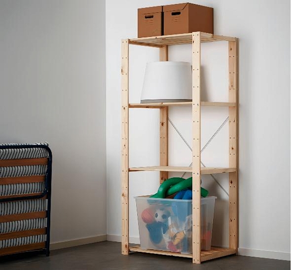 Деревянный стеллаж-стойка рис 1