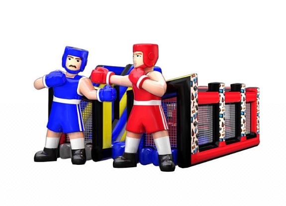 Батут с горкой "Боксёры"