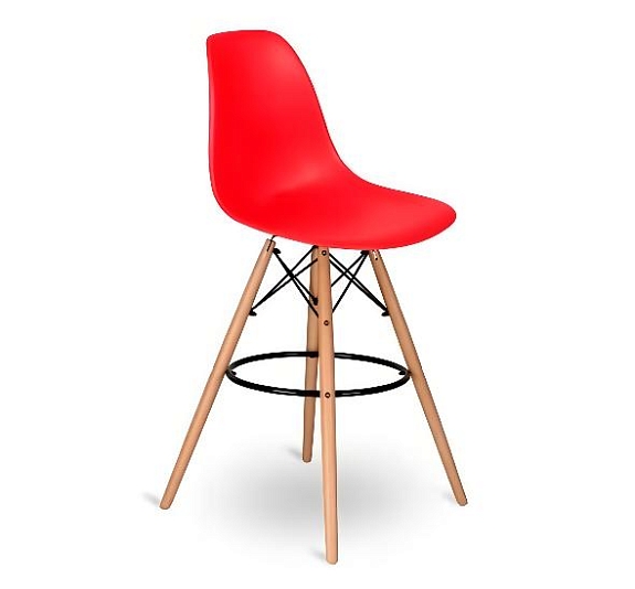 Стул барный Eames красный рис 1