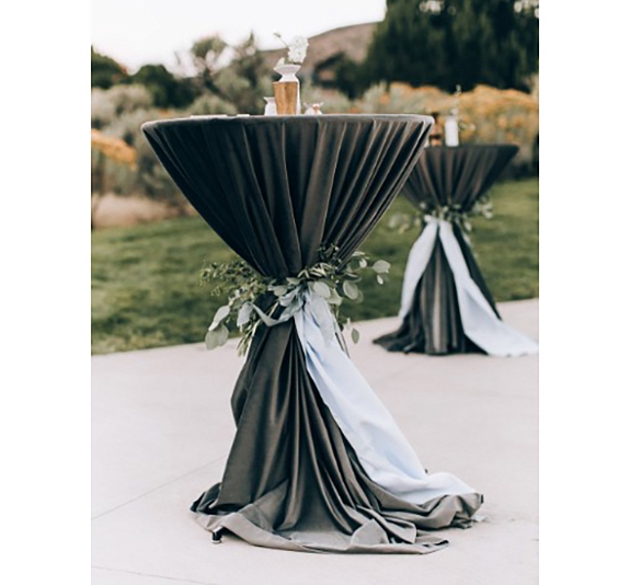 Скатерть черная круглая для коктейльного стола рис 5