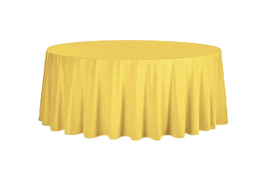 Круглая желтая скатерть диаметром 3,2 м