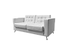 Диван Cube двухместный белый стеганый