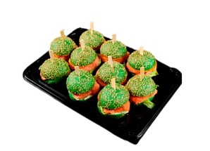 Мини бургер с лососем и сыром Чеддер