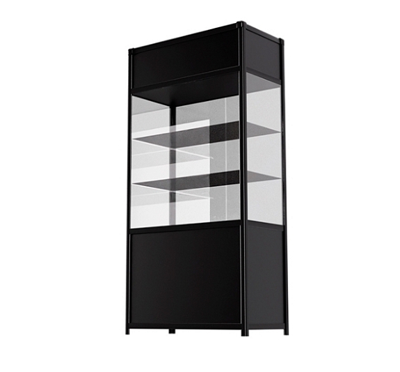 Витрина высокая прямоугольная черная рис 1