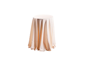 Скатерть круглая бежевая для коктейльного стола