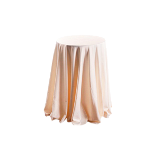 Скатерть круглая бежевая для коктейльного стола