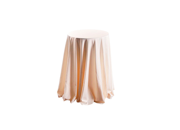 Скатерть круглая бежевая для коктейльного стола