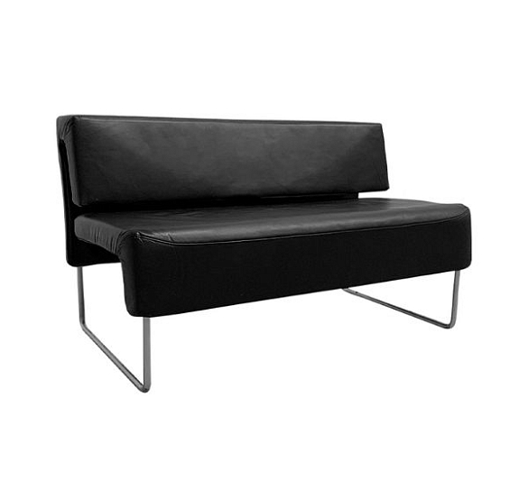 Диван черный из экокожи 120 см рис 3