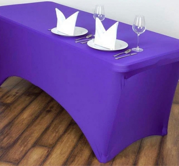 Стрейч скатерть для прямоугольного стола фиолетовая рис 2