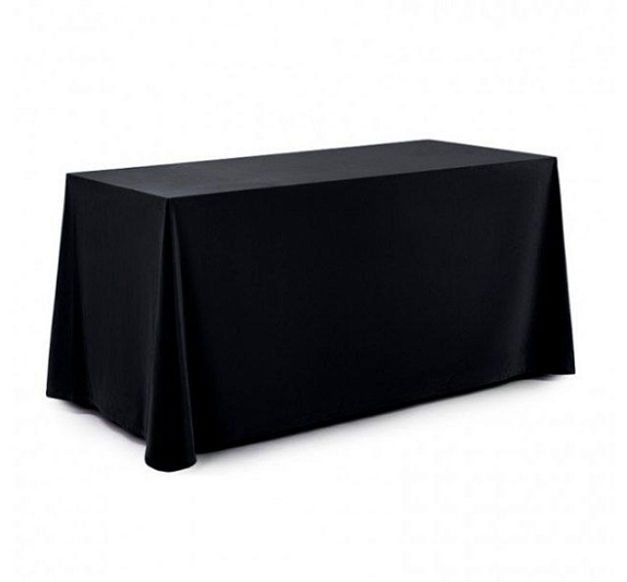 Скатерть прямоугольная черная рис 1