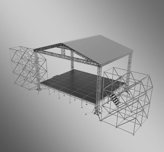 картинка Сцена двускатная 8x10 Металлик от компании Рент-Бери