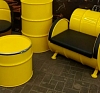 Стол журнальный из бочки жёлтый рис 3