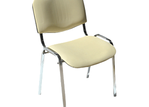 Стул ИЗО бежевый из экокожи хром