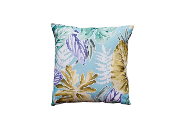 Декоративная подушка с акварельным принтом листьев