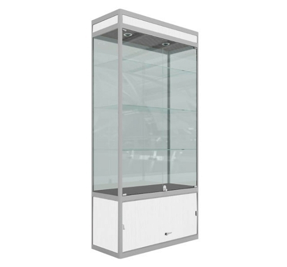 Выставочная витрина белая рис 1