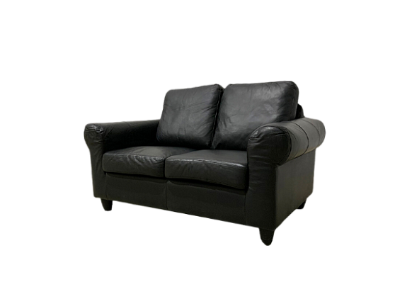 Диван черный из экокожи 150 см