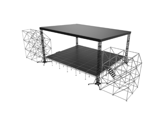 картинка Сцена односкатная 12x10 Черная от компании Рент-Бери