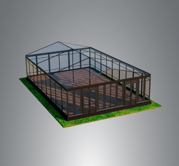 картинка Шатер павильон черный остекленный 10х15 от компании Рент-Бери