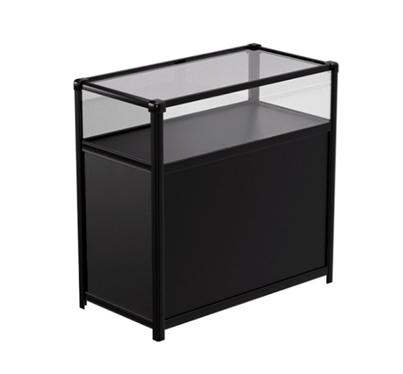 Витрина низкая прямоугольная черная рис 2