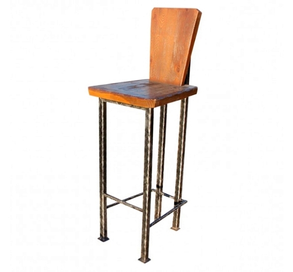 Стул барный старинный уличный деревянный рис 3