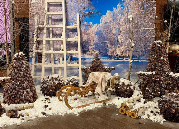 Фотозона новогодняя Сибирский лес