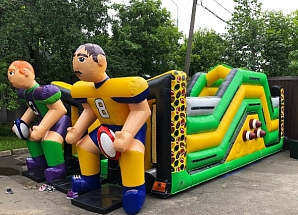 Батут с горкой "Регби"