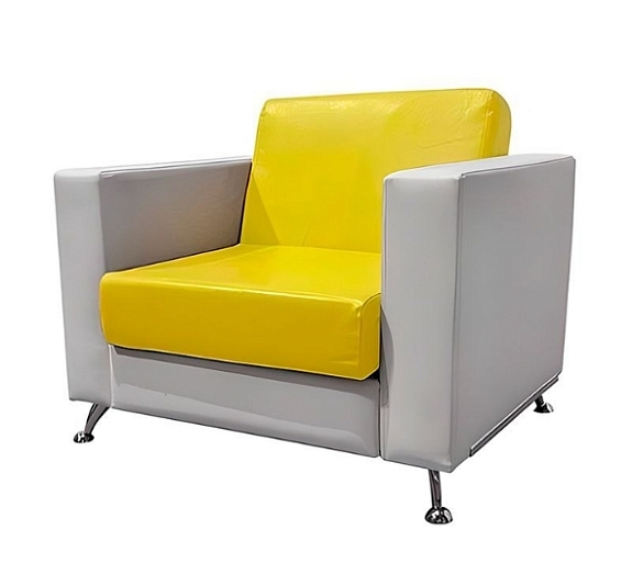 Кресло Cube желто-белое рис 1
