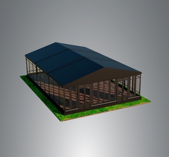 картинка Шатер павильон черный остекленный 10х15 от компании Рент-Бери