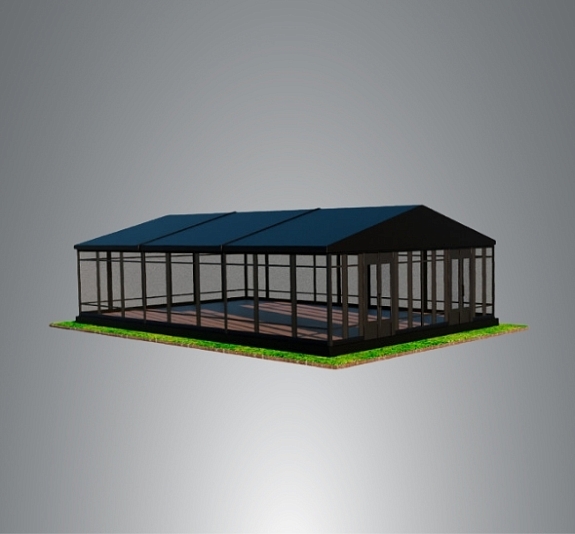 картинка Шатер павильон черный остекленный 10х15 от компании Рент-Бери