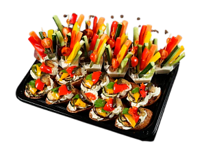 Брускетта с печеным перцем и фетой