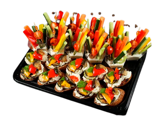 Брускетта с печеным перцем и фетой