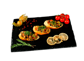 Брускетта с хумусом