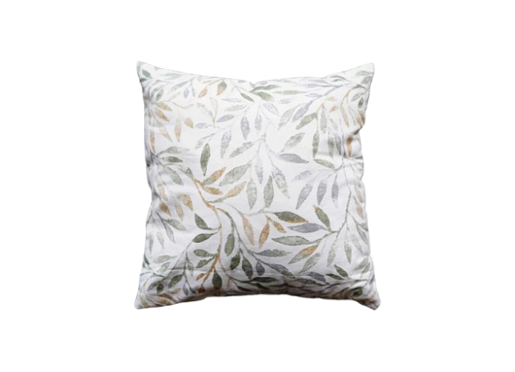 Декоративная подушка с зелёными листьями