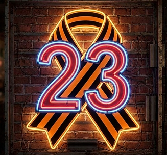 Аренда неоновой вывески «23 февраля»