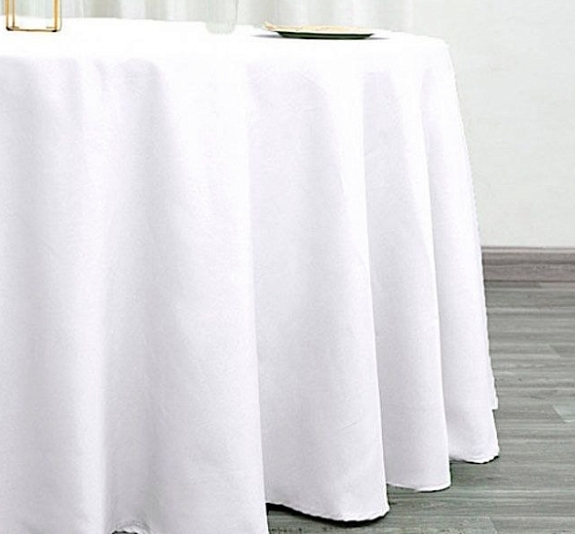 Скатерть круглая 3м белая рис 2
