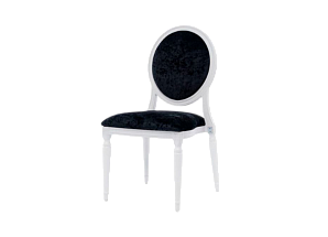 Стул Louis белого цвета с чёрной бархатной обивкой