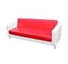Диван Cube из экокожи трехместный красно-белый рис 1