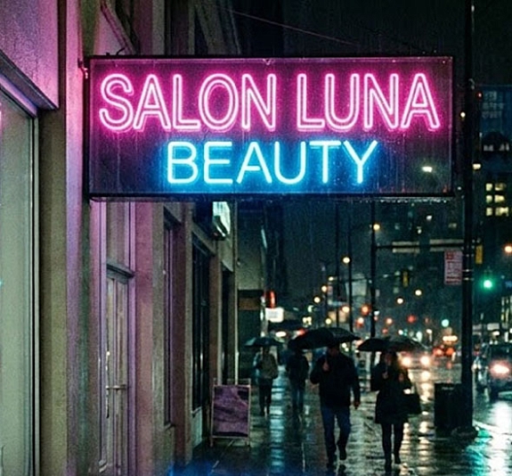 Неоновая вывеска для салона красоты, SPA и цветочного магазина в аренду рис 1