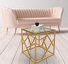 Журнальный стол Loft со стеклом жёлтый рис 3