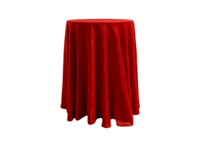 Скатерть красная круглая для коктейльного стола